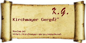 Kirchmayer Gergő névjegykártya